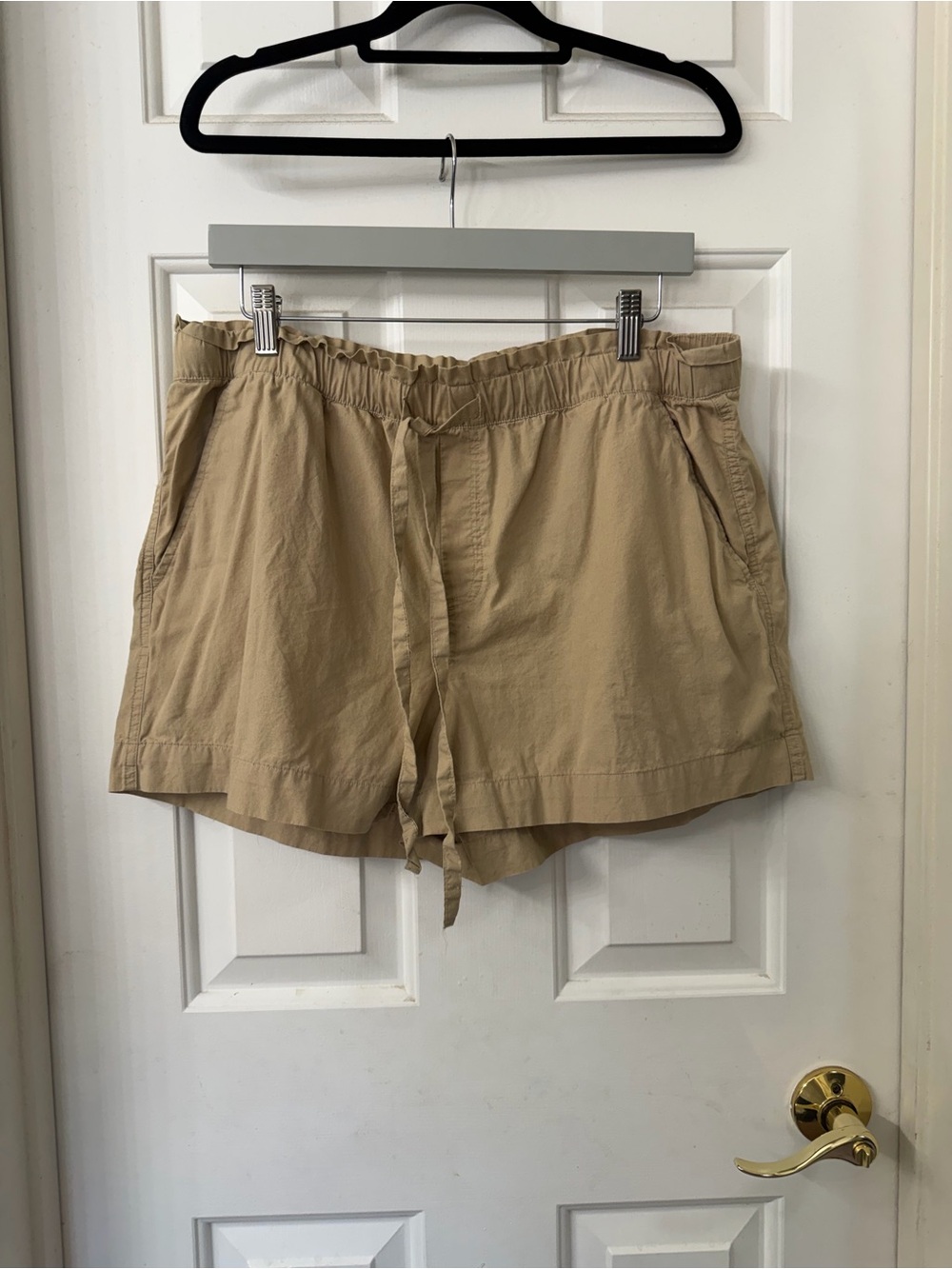 LOFT Tan Drawstring Relaxed Shorts